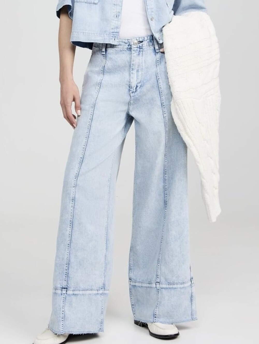 Rag & Bone Size 24 Light Wash Wide Leg Women's Jeans High-Rise Arianna Palazzo - Picture 1 of 11